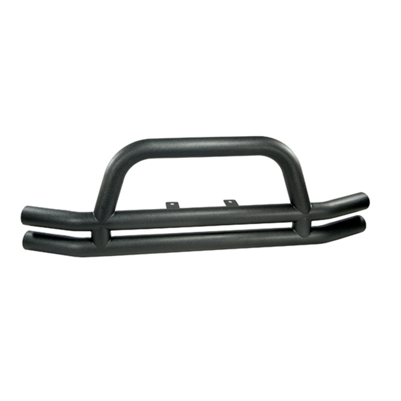 Jeep CJ Bumper - Front - Rugged Ridge - 3-In Dbl Tube with Riser - Textured Black - `76-`06
